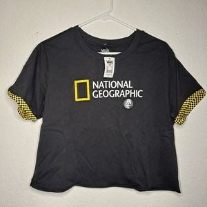 Vans Black T-Shirt with Yellow National Geographic Logo
